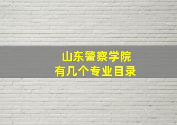 山东警察学院有几个专业目录