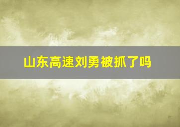 山东高速刘勇被抓了吗