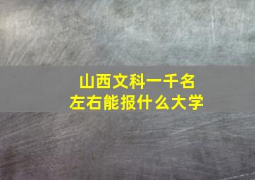 山西文科一千名左右能报什么大学