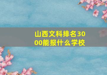 山西文科排名3000能报什么学校