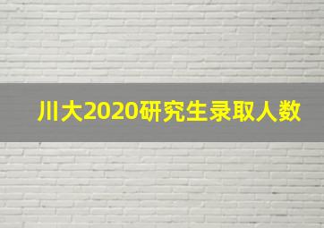 川大2020研究生录取人数