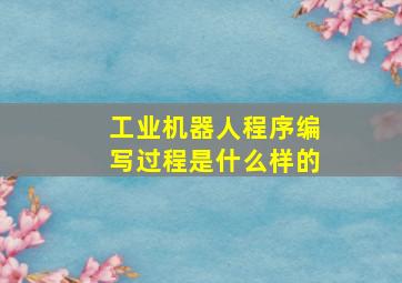 工业机器人程序编写过程是什么样的