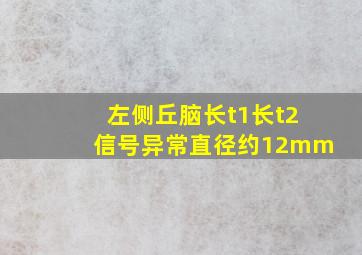 左侧丘脑长t1长t2信号异常直径约12mm