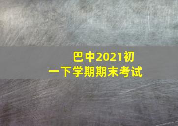 巴中2021初一下学期期末考试