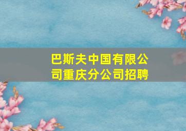 巴斯夫中国有限公司重庆分公司招聘