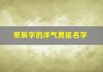 带辰字的洋气男孩名字