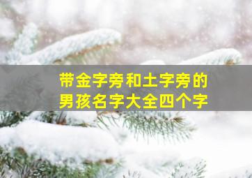 带金字旁和土字旁的男孩名字大全四个字