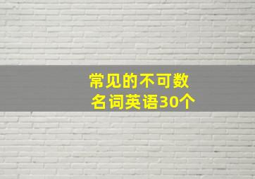 常见的不可数名词英语30个