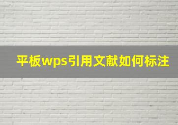 平板wps引用文献如何标注