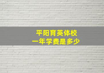 平阳育英体校一年学费是多少