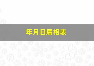 年月日属相表