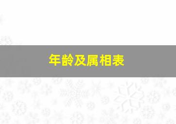 年龄及属相表