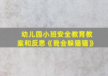 幼儿园小班安全教育教案和反思《我会躲猫猫》