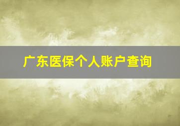 广东医保个人账户查询