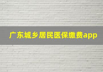 广东城乡居民医保缴费app