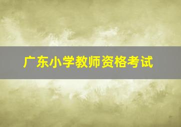 广东小学教师资格考试