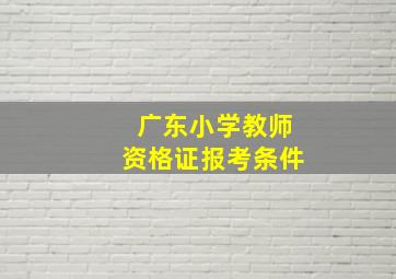 广东小学教师资格证报考条件