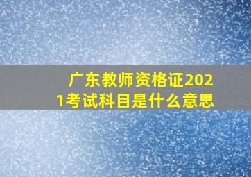 广东教师资格证2021考试科目是什么意思