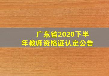 广东省2020下半年教师资格证认定公告