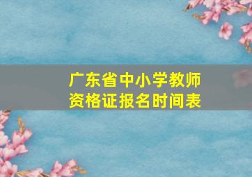 广东省中小学教师资格证报名时间表