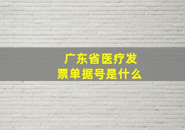 广东省医疗发票单据号是什么