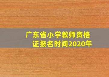 广东省小学教师资格证报名时间2020年