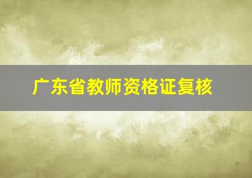 广东省教师资格证复核