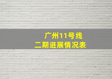 广州11号线二期进展情况表