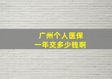 广州个人医保一年交多少钱啊