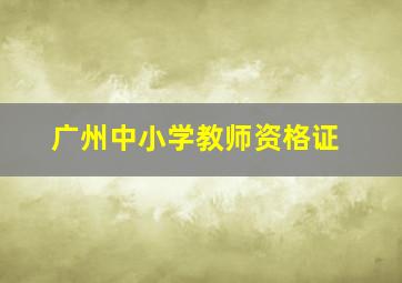 广州中小学教师资格证