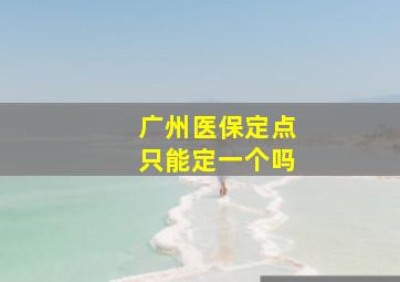 广州医保定点只能定一个吗