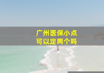 广州医保小点可以定两个吗