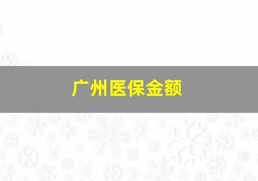 广州医保金额