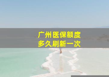 广州医保额度多久刷新一次