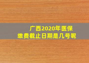 广西2020年医保缴费截止日期是几号呢