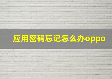 应用密码忘记怎么办oppo