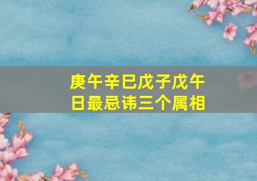 庚午辛巳戊子戊午日最忌讳三个属相