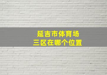 延吉市体育场三区在哪个位置