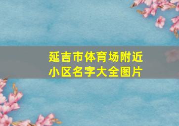 延吉市体育场附近小区名字大全图片