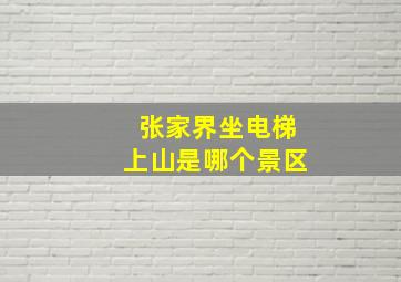 张家界坐电梯上山是哪个景区