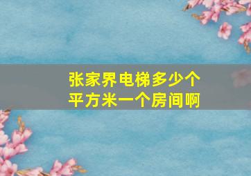 张家界电梯多少个平方米一个房间啊