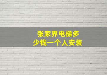 张家界电梯多少钱一个人安装