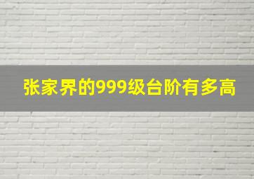 张家界的999级台阶有多高