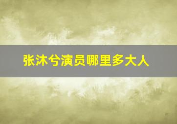 张沐兮演员哪里多大人