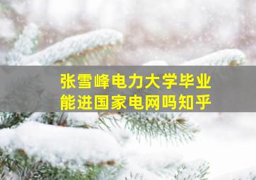 张雪峰电力大学毕业能进国家电网吗知乎