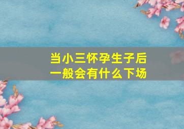 当小三怀孕生子后一般会有什么下场