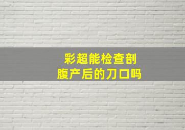 彩超能检查剖腹产后的刀口吗