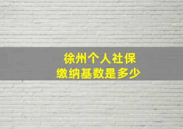 徐州个人社保缴纳基数是多少