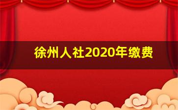 徐州人社2020年缴费