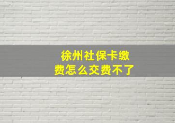 徐州社保卡缴费怎么交费不了